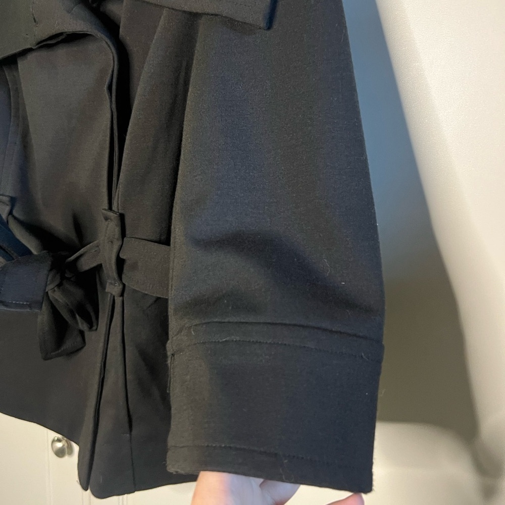 Sandro Tailored Jacket Black Belted Trench - Picture 5 of 11